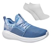 Kit Tênis Skechers Go Run Fast Valor Feminino + Par De Meia