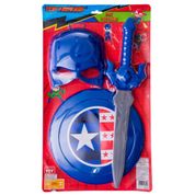 BRINQUEDO MASCARA C/ ESCUDO E ESPADA AZUL CAPITAO AMERICA 0301