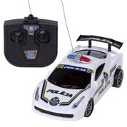 Carrinho De Controle Remoto Polícia, CKS Toys, Carro Viatura A Pilhas 1:24 Acende Faróis
