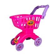 Carrinho De Supermercado Infantil Rosa, Braskit, Super Market Com 18 Frutas E Legumes De Brinquedo