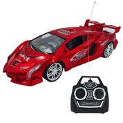Carrinho Esportivo de Controle Remoto Lamborghini Vermelho 25cm com Rodas Cromadas e Controle 4 Direções – Pica Pau Brinquedos com Selo Inmetro