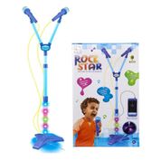 Microfone Infantil Duplo Pedestal Karaoke Rock Star