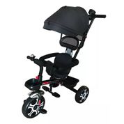 TRICICLO DE EMPURRAR 2 EM 1 COM CAPOTA PRETO - IMPORTWAY