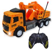 Caminhão de Controle Remoto Estilo Escavadeira com Luzes e Braço Móvel – Pica Pau Brinquedos – 24cm – Brinquedo Infantil Divertido e Educativo