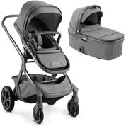 CARRINHO DE BEBE COM MOISES DEMI GROW CINZA MESCLA THREADE - NUNA