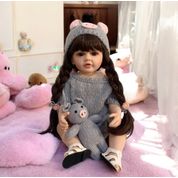 Boneca Bebe Reborn Sofia Croche Pig 55cm -Lançamento