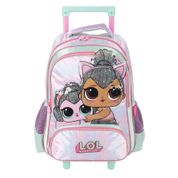 Mochila de Rodinhas Sem Alça Luxcel Lol Violeta e Verde