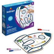 Quadro Branco Infantil para Colorir Foguete Espacial Xalingo