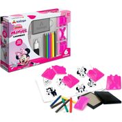 Carimbos Desenho Minnie com 06 Giz De Cera para Colorir