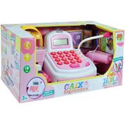 CAIXA REGISTRADORA COM LUZ SOM E ACESSORIOS ROSA - DM TOYS
