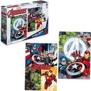 Quebra-Cabeça com 2 Cenas Avengers Os Vingadores 200 peças Xalingo