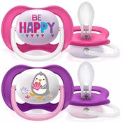 Chupeta Ultra Air Happy 6-18m Pinguim C/2 Philips Avent