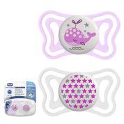 Chupeta Physio Forma Light Ilumina Girls 0-6m 2und Chicco