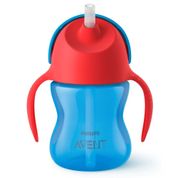 Copo Com Canudo Dinossauro 200ml +9m Azul Philips Avent