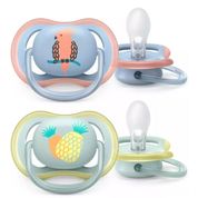 Chupeta Ultra Air 0-6m Abacaxi / Arara C/2 Philips Avent