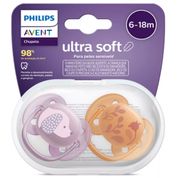 Chupeta Ultrasoft 6-18m c/2 Cachorro e Flores Philips Avent
