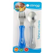 Kit Talheres Inox Azul Clingo