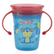 Copo 360º Com Alça 240ml +6m Azul Macaco Nuby