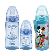 Kit Mamadeiras My First 150ml + 300ml Azul + Copo Active 300ml Mickey Romero Nuk