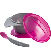 Prato Com Ventosa E Colher Rosa +6m Clingo