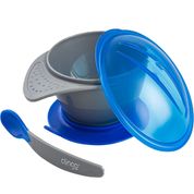 Prato Com Ventosa E Colher Azul +6m Clingo