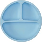 Prato Silicone Com Divisória e Ventosa Azul Buba