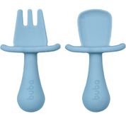 Kit Talheres Silicone Azul +6m Buba