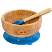 Tigela Bambu Com Ventosa e Talher Azul Turminha Guara