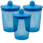 Kit Copo Transição Bico Rígido 3und 250ml +6m Azul Clingo