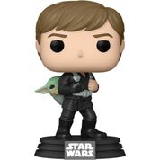 Boneco Colecionável Funko Pop Luke Skywalker & Grogu 583 Star Wars The Book of Boba Fett
