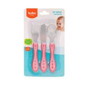 Kit Talheres Inox Estrelinha Rosa Buba