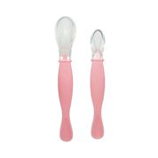 Colheres De Silicone 2 Pontas Rosa C/2 Clingo