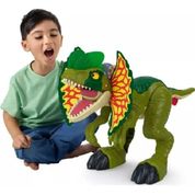 Imaginext Jurassic World Dilophosaurus Gigante 66 cm C/ Luz Som E Atira Disco – Fisher Price