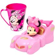 Kit Carrinho Fricção Minnie Fantastic Car 13cm com Caneca