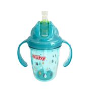 Copo Com Canudo E Alça Tritan Azul Gotas 240ml +12m Nuby
