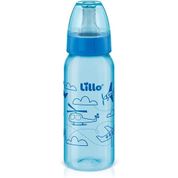 Mamadeira Divertida 240ml Bico Redondo Azul Lillo