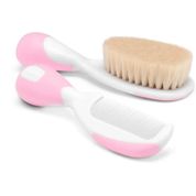 Escova e Pente Com Cerdas Naturais Rosa Chicco