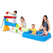 Brinquedo Interativo Sensorial Completo com Circuito de Água e Caixa de Areia, 9 Acessórios, Simplay3, Azul