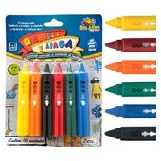 Kit Com 5 Unidades de Giz Rabisca e Apaga Banho Cada Um Com 6 Unidades Divertido Lavavel Atoxica Art Brink