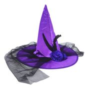 Chapéu de Bruxa Roxo PI4709 Pica Pau – Acessório de Fantasia Halloween para Crianças e Adultos com Visual Divertido e Temático