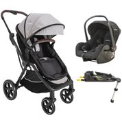 CARRINHO NOMAD MELANGE GRAFITE + BEBE CONFORTO CASULO (415NPP) + BASE ISOFIX - KIDDO
