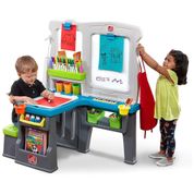 Cavalete Infantil para Artes e Ofícios, Quadro de Atividades de Dois Lados, Ideal para Crianças a Partir de 3 Anos, Step2, Azul e Cinza