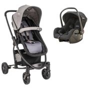 CARRINHO PRIMA MELANGE GRAFITE + BEBE CONFORTO CASULO CLICK PRETO (415)- KIDDO