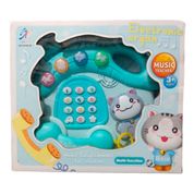 Brinquedo telefone de gatinho musical azul 2216A-38 Yan fa