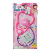 Kit médico infantil estetoscópio rosa 404137