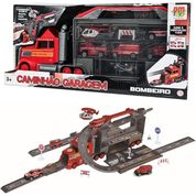 Caminhão Garagem Bombeiro Pista Maleta | DM Toys