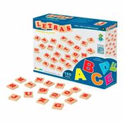Kit Letras 160 Peças Em Madeira, Junges, Alfabeto Móvel Educativo Didático Escolar