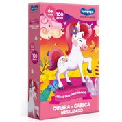 Quebra Cabeca Reino Dos Unicornios Metalizado 100Pcs Toyster