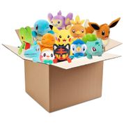 Blind Box,Pelúcias Pokemon de 20cm - Kit com 3 Unidades em Caixa Surpresa - Personagens Sortidos - Original - Brinquedo Colecionável,Jazwares