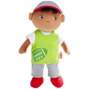 Boneco de Pano HABA Mason , Menino com Cabelo Preto, Macio e Acolhedor. Presente Ideal para Crianças a Partir de 6 Meses